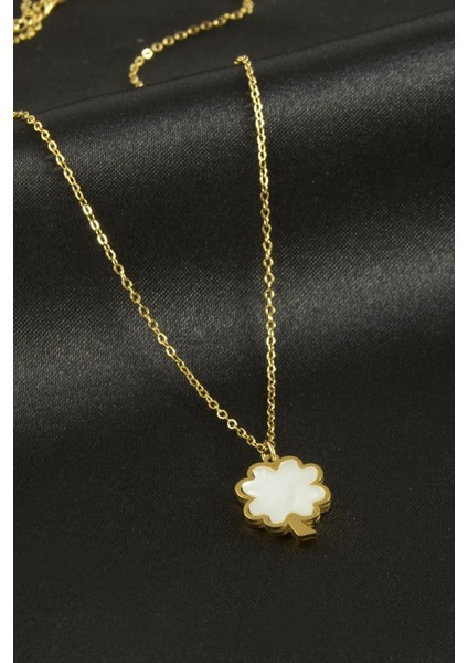 Yonca Sedef Lüks Çelik Kolye