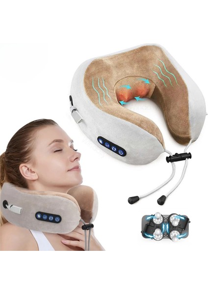 AMG32 Şarjlı Masajlı Boyun Yastığı | Taşınabilir Isıtmalı Usb-C 1800 Mah fırsatları