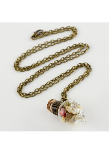 Çiçek Karışık Fanus Canlı Kolye