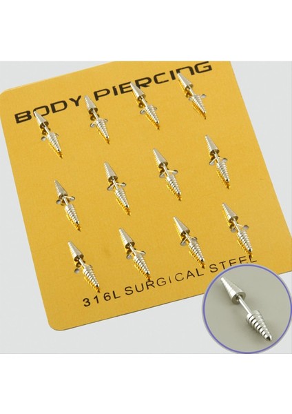 Vidalı Çelik Piercing 1 Adet