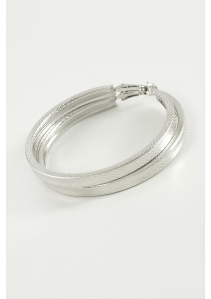 Ezme Noktalı Halka Küpe 5 cm