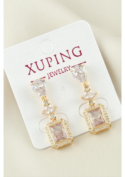 Xuping Damla Zirkon Taşlı Lüks Çelik Küpe