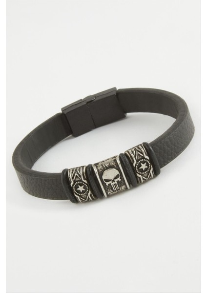 Kuru Kafa Kaliteli Mıknatıslı Suni Deri Bileklik