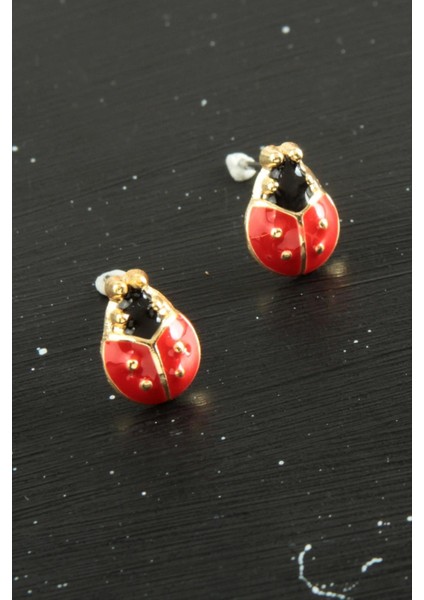 Uğur Böceği Mineli Minik Küpe