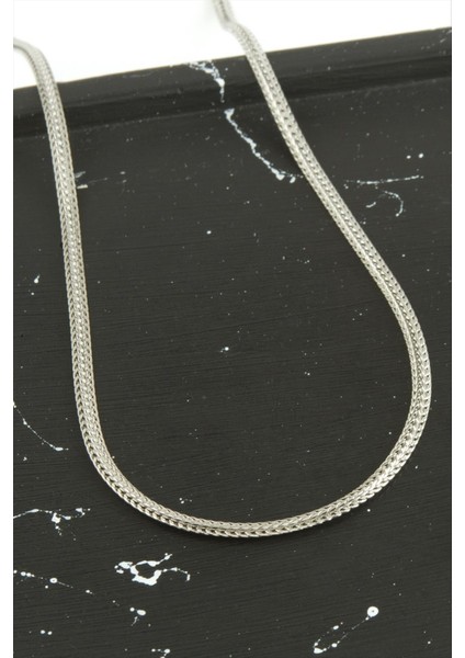 Balık Sırtı Zincir Çelik Kolye 45 cm