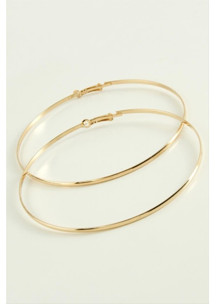 Düz Metal Halka Küpe 9-10 cm