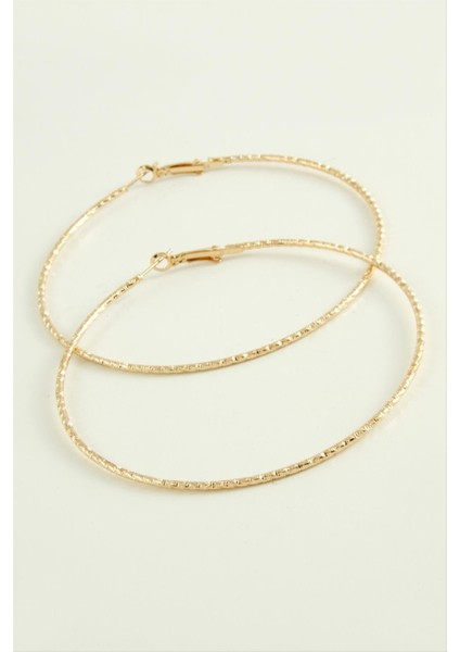 Zikzak Burgulu Metal Halka Küpe 8-9-10 cm