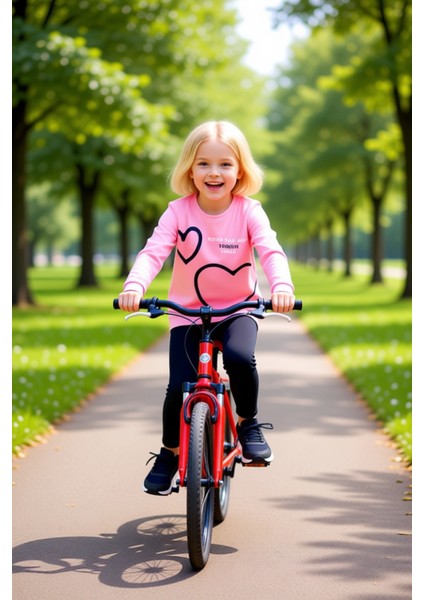 Kız Çocuk Sloganlı Kalp Desenli Örme Üst ve Tayt Seti Kışlık Konfor Kaliteli Şık Rahat fırsatları