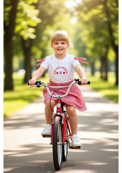 Kız Çocuk Kısa Kollu Üst ve Dokuma Etek Takımı Kaliteli Şık Rahat Günlük fiyatları