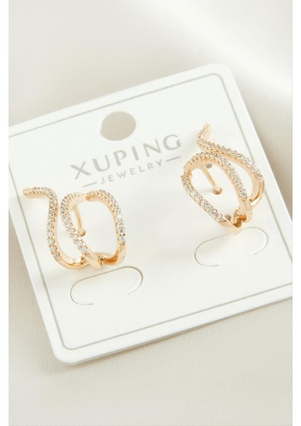 Xuping Zirkon Taşlı Lüks Çelik Küpe