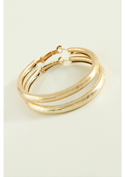 Noktalı Boru Halka Küpe 4,5 cm