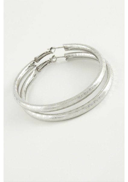 Noktalı Boru Halka Küpe 5,5 cm