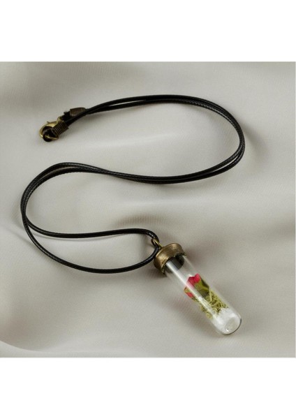 Gül Fanus Canlı Kolye