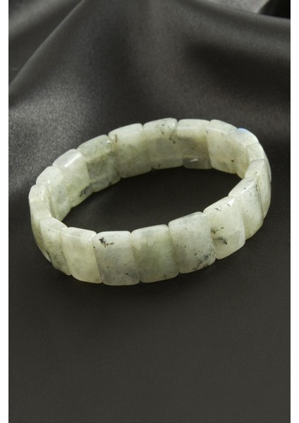 Dikdörtgen Kesim Yeşim Doğaltaşlı Bileklik