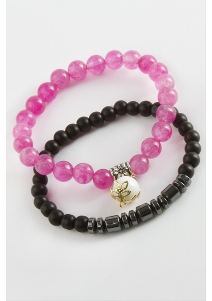 2 Adet Hematit Ceyt Doğaltaş Bileklik