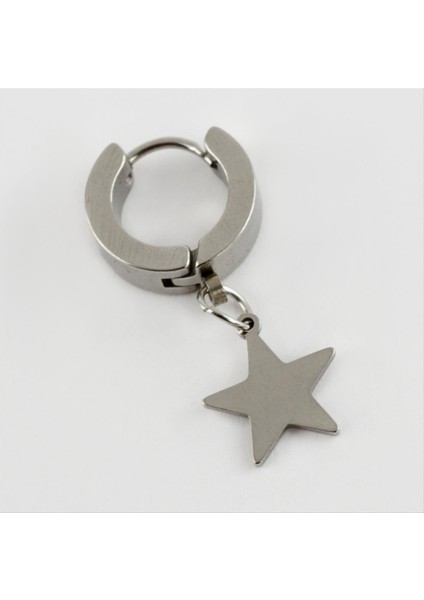 Yıldız Figürlü Çelik Erkek Küpe 1 Adet