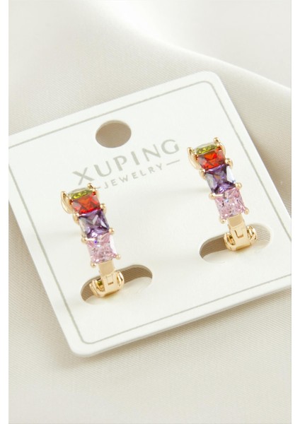 Xuping Zirkon Taşlı Lüks Çelik Küpe