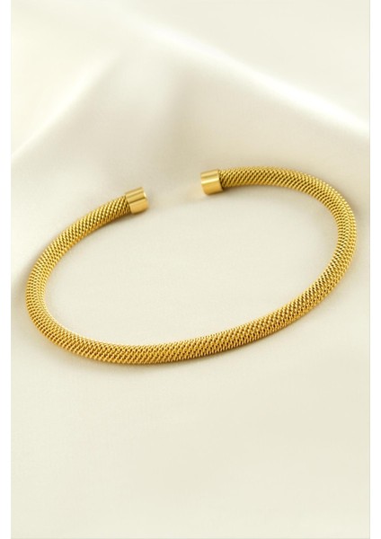 Silindir Lüks Çelik Kelepçe Bileklik