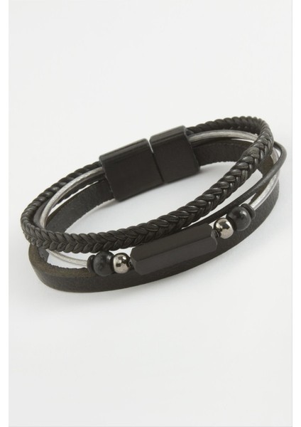 Mıknatıslı Orjinal Deri Bileklik