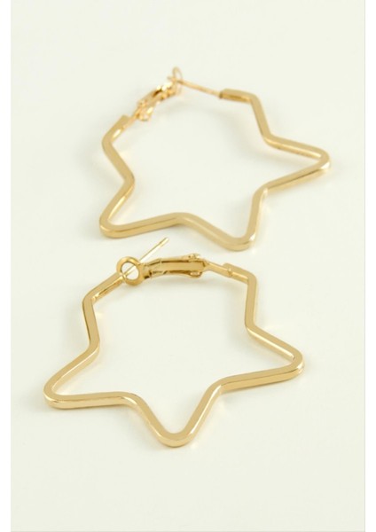 Yıldız Halka Küpe 4 cm