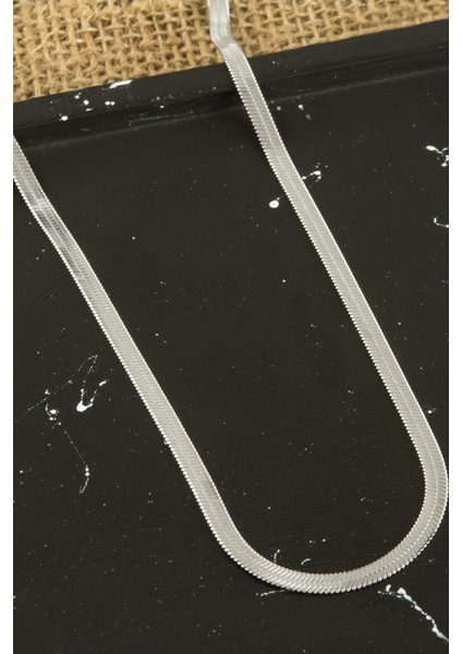 Yassı Italyan Zincir Kolye 45 cm