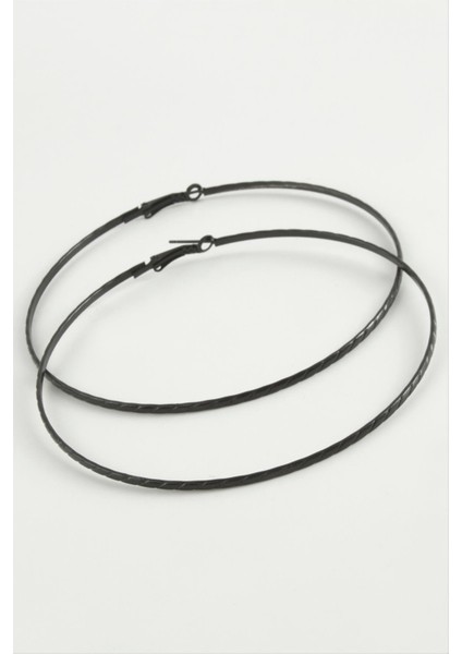 Zincir Desenli Metal Halka Küpe 8-9-10 cm