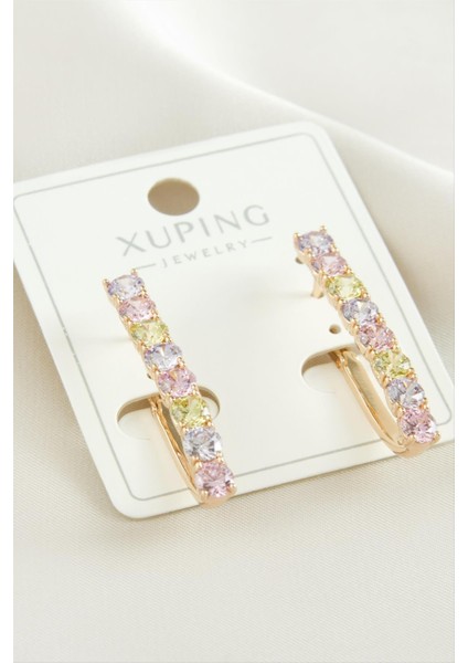 Xuping Zirkon Taşlı Lüks Çelik Küpe