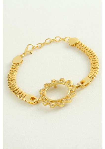 Çeyrek Altın Koyulabilir Taşlı Bileklik