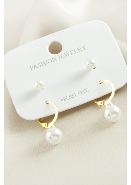 4 Adet Sallantılı Inci Küpe