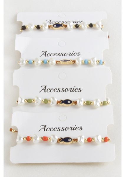 Balık Inci Boncuk Makrome Ip Bileklik