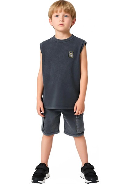 Erkek Çocuk Pamuklu Atlet ve Kargo Şort Takımı Konforlu Günlük Giyim Kaliteli Şık Rahat fırsatları