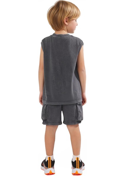 Erkek Çocuk Pamuklu Atlet ve Kargo Şort Takımı Konforlu Günlük Giyim Kaliteli Şık Rahat indirimleri