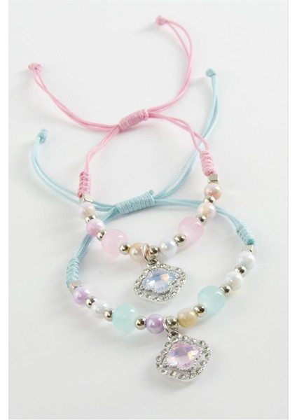 2 Adet Çiçek Zirkon Taşlı Lüks Ip Bileklik