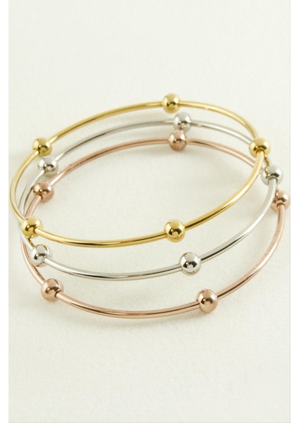 3 Adet Ajda Lüks Çelik Bilezik