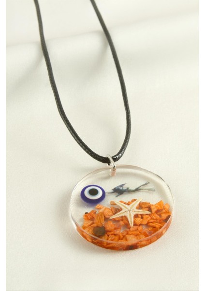 Deniz Yıldızı Yuvarlak Epoksi Kolye