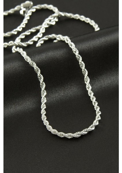 Burgulu Zincir Çelik Kolye 60 cm