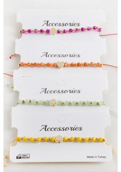 Kalp Kristal Makrome Ip Bileklik fiyatları