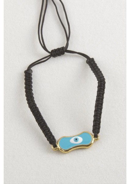 Oval Nazar Makrome Örgülü Bileklik