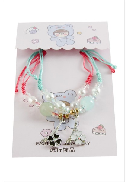 2 Adet Yonca Zirkon Taşlı Lüks Ip Bileklik fiyatları