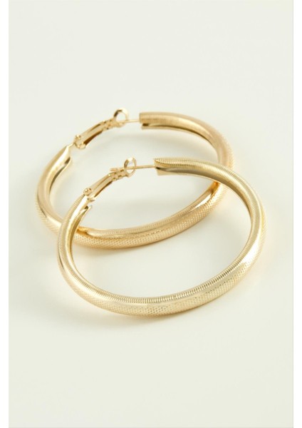 Noktalı Boru Halka Küpe 3,5 cm