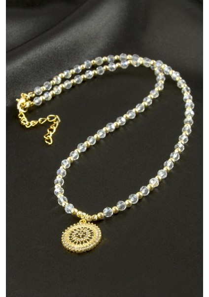 Nazar Zirkon Taşlı Kristal Kolye