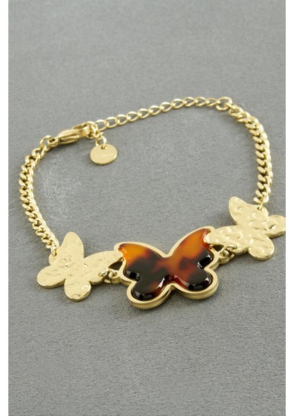 Kelebek Sedef Lüks Çelik Bileklik