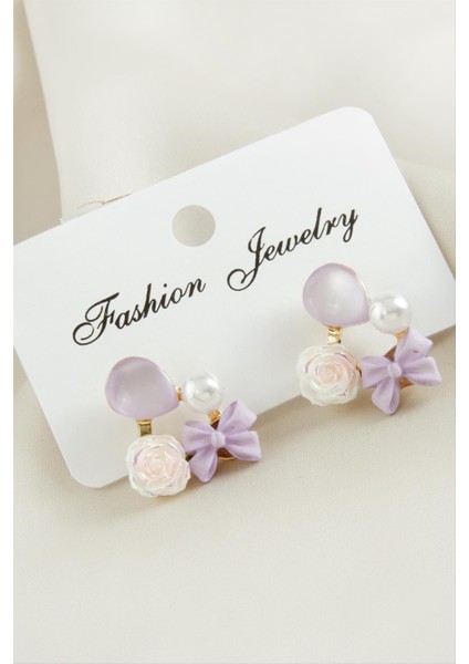 Gül Fiyong Damla Taşlı Küpe