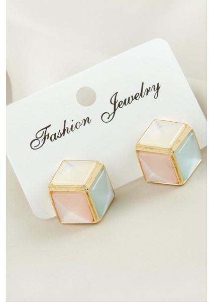 Küp Damla Sedef Taşlı Metal Küpe