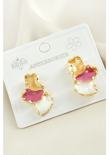 Bulut Mineli Metal Küpe