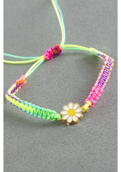 Papatya Makrome Ip Bileklik