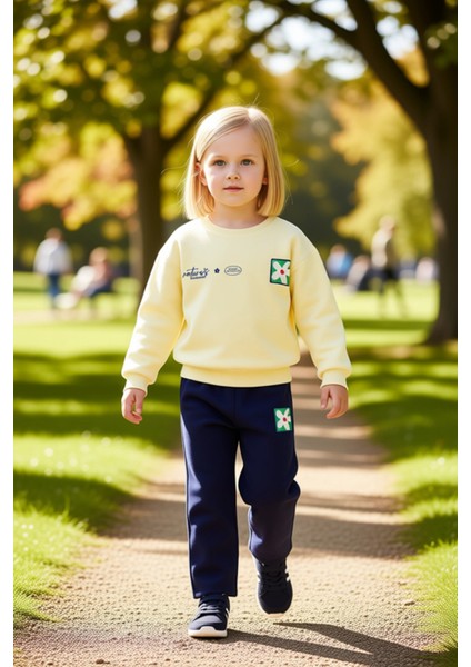 Kız Çocukları Için Sıcak Tutacak Pamuklu Baskılı Örme Takım Kaliteli Şık Rahat modelleri