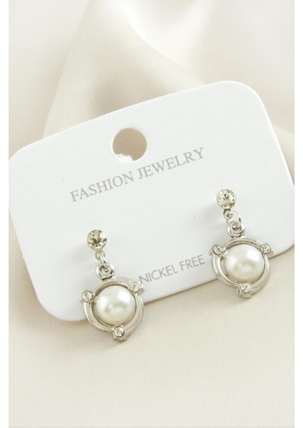 Halka Metal Inci Küpe