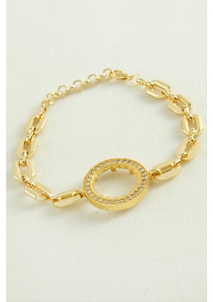 Çeyrek Altın Koyulabilir Taşlı Bileklik