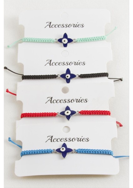 Çiçek Nazar Makrome Örgülü Bileklik